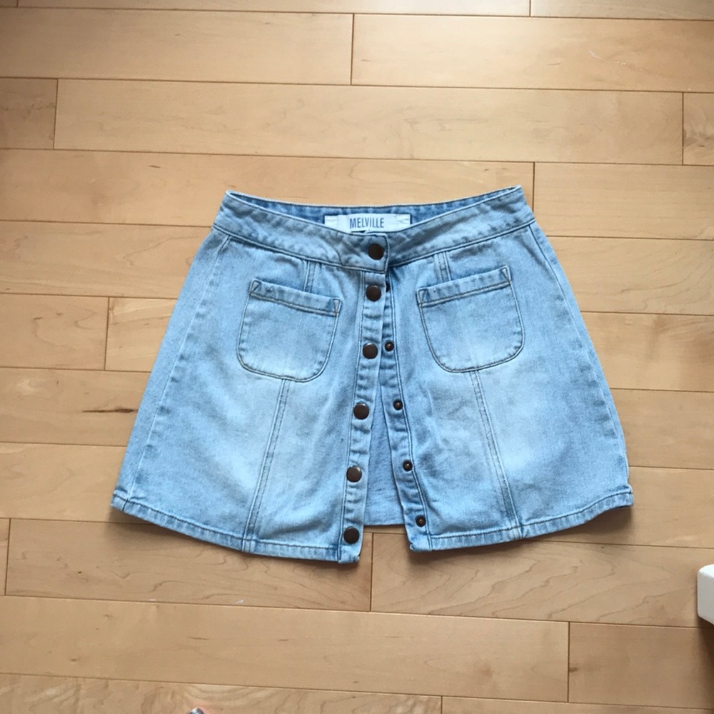Brandy Melville jean skirt (light-wash denim)